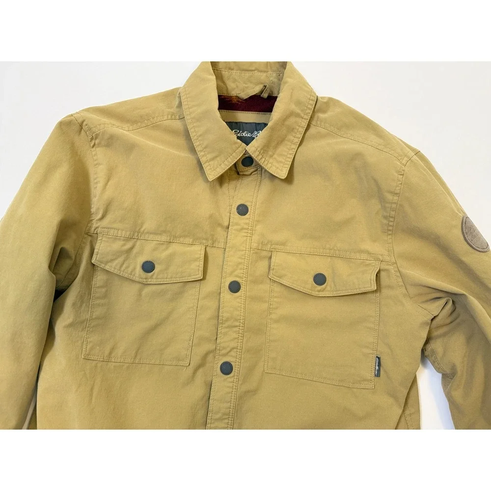 Eddie Bauer Mens S Voyager Fleece Blanket Aztec‎ Lined Jacket Tan Cowboy Western